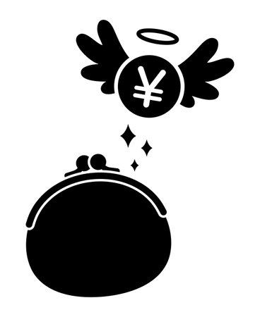 Angel Money Flying Out of the Walletのイラスト素材
