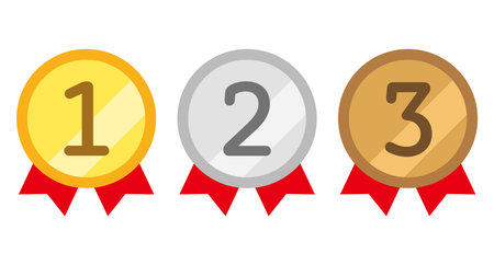 Ranking Medal Isolated Vector Icon Setのイラスト素材