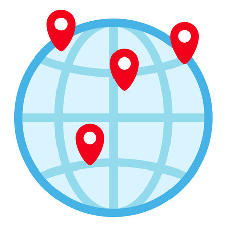 Map Pin on a Network Sphereのイラスト素材