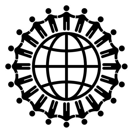 People's Circle Network Isolated Vector Illustrationのイラスト素材