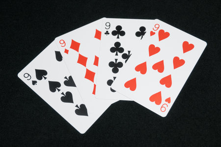 Four 9s of Playing Cards
