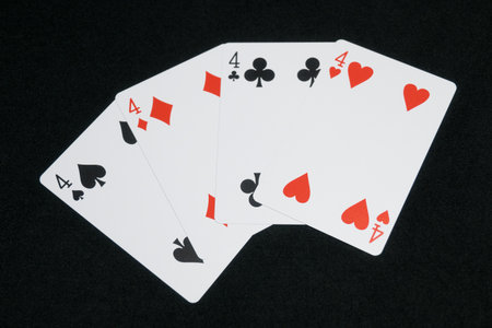 Four 4s of Playing Cards