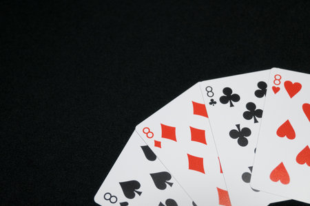 Four 8s of Playing Cardsの写真素材