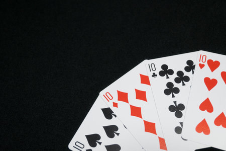 Four 10s of Playing Cardsの写真素材