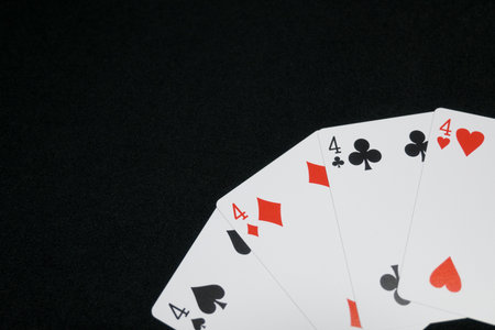 Four 4s of Playing Cardsの写真素材