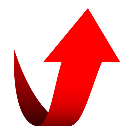 Curved Upward Arrow Isolated Vector Illustrationのイラスト素材