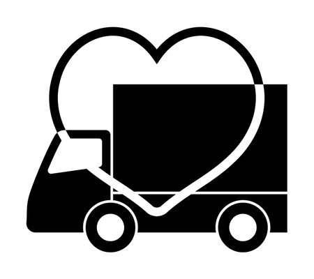 Truck and Heart Ring Iconのイラスト素材