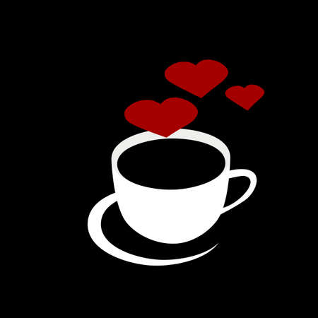 Coffee cup tea hot and with  steam heart icon.のイラスト素材