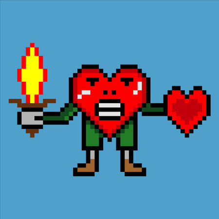 Love warrior pixel Vector illustration.のイラスト素材