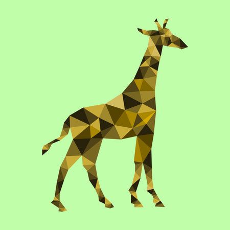 Giraffe with low poly art  design. Vector illustration.のイラスト素材