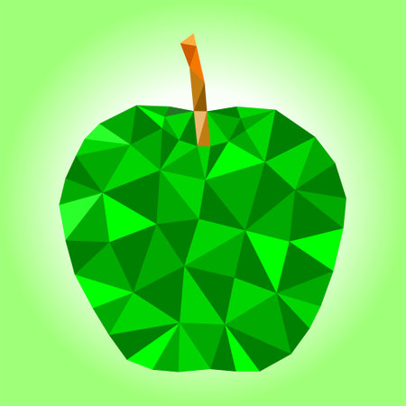 Apple with low poly art. Vector illustration.のイラスト素材