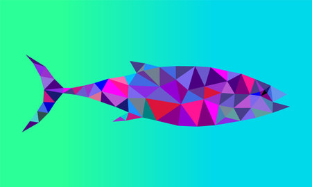 Tuna with low poly art. Vector illustration.のイラスト素材