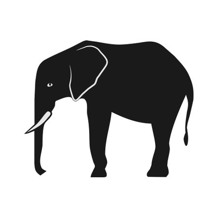 Silhouette elephant  vector illustration on white background.のイラスト素材