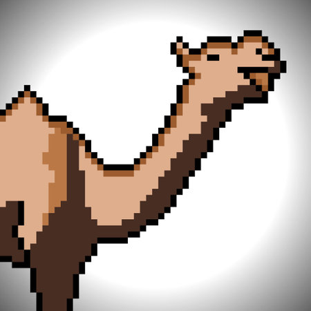 Camel with pixel art. Vector illustration.のイラスト素材