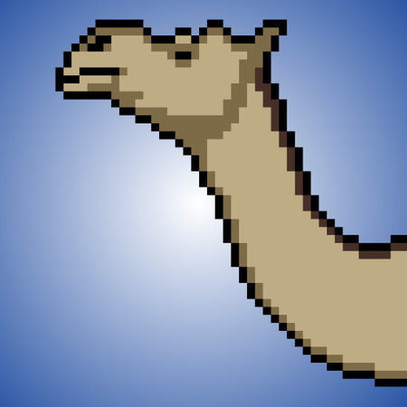 Camel with pixel art. Vector illustration.のイラスト素材