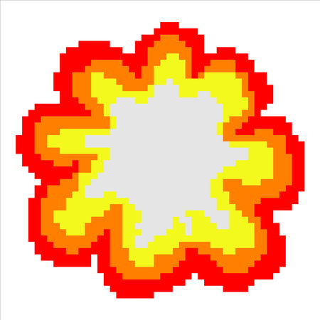 Explosion with pixel art. Vector illustration.のイラスト素材