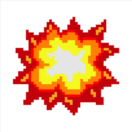 Explosion with pixel art. Vector illustration.のイラスト素材