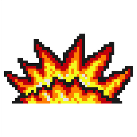Explosion with pixel art. Vector illustration.のイラスト素材