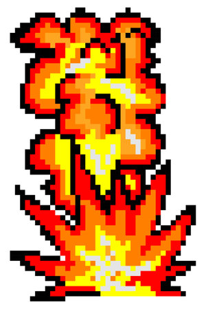 Explosion with pixel art. Vector illustration.のイラスト素材