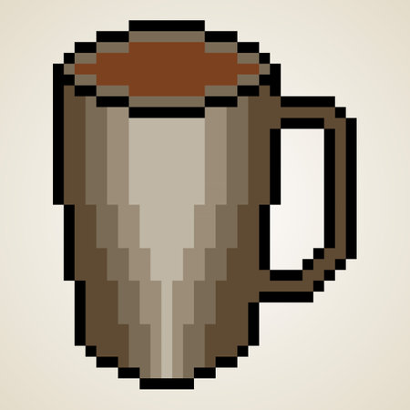 Coffee mug with pixel art. Vector illustrationのイラスト素材
