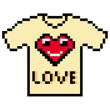 t shirt pixel art isolated on white backgroundのイラスト素材