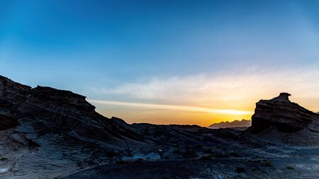 Sunset in the mysterious Grand Canyon of Tianshan, Kashgar, Xinjiang, China