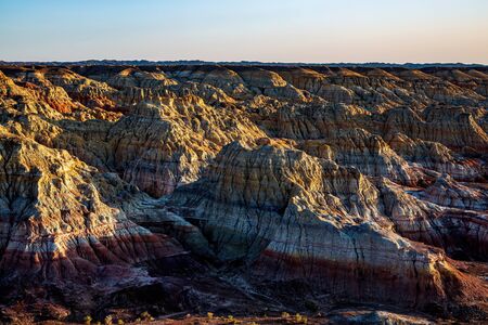 Sunset in Devil City, Xinjiang, Chinaの写真素材