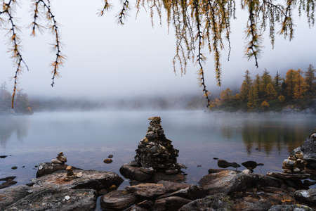 The Gourd Sea in Dangling of Western Sichuan in autumn is a beautiful mountain sea.の写真素材