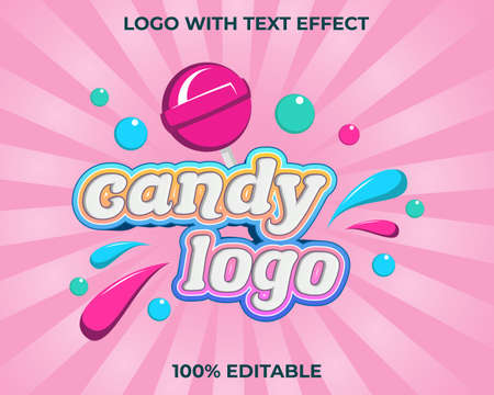 Candy Logo Text Effect Free Vectorのイラスト素材