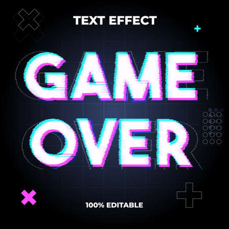 Game Over Text Effect Free Vectorのイラスト素材