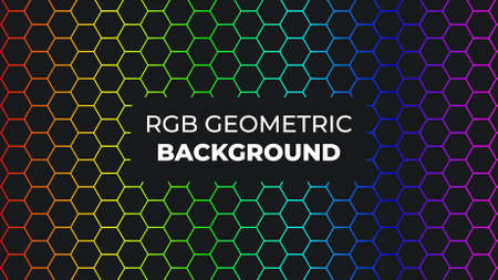 RGB Hexagon Background Free Vectorのイラスト素材