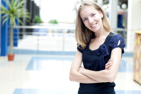 beautiful woman in the mall, Smiles and is happyの写真素材