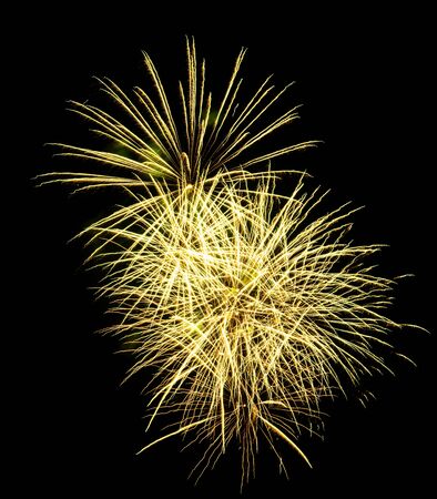 beautiful fireworks against the dark sky, fireworksの写真素材