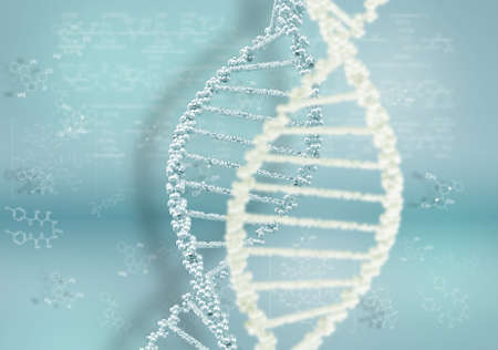 DNA helix against the colored background, scientific conceptual backgroundの写真素材