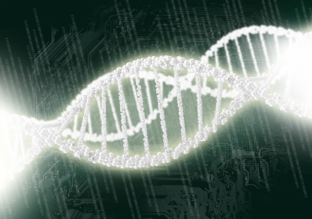 DNA helix against the colored background, scientific conceptual backgroundの写真素材