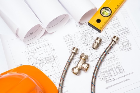 plumbing and drawings are on the desktop, workspace engineer
