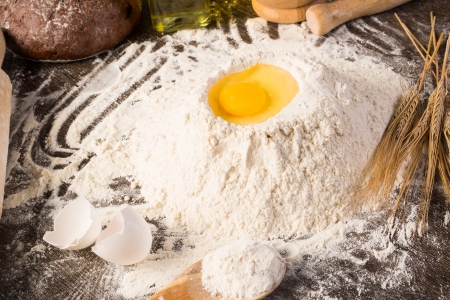 flour, eggs, wheat still-life  Enjoy homemade foodの写真素材