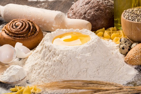 flour, eggs, wheat still-life  Enjoy homemade foodの写真素材
