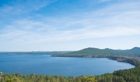 Picturesque natural landscape of Kazakhstan blue lakesの写真素材