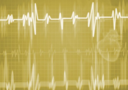 Digital background image with heart on color backdropの写真素材