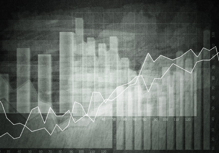 Background conceptual image with market graphs and diagramsの写真素材