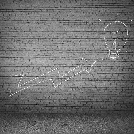 Background image with drawn on wall increasing graphの写真素材