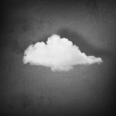 Background with white cloud icon on cement wallの写真素材