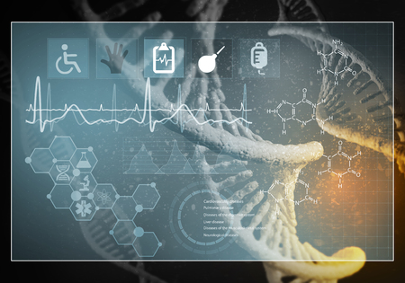 Media medicine background image as DNA research conceptの写真素材