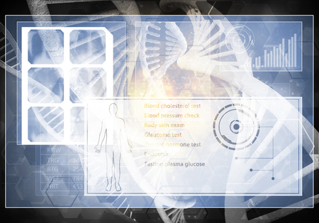 Media medicine background image as DNA research conceptの写真素材