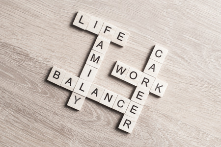 Wooden cubes spelling concepts of education knowledge mind and life balanceの写真素材