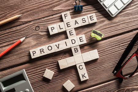 Words of computer and connection concepts collected in crossword with wooden cubesの写真素材