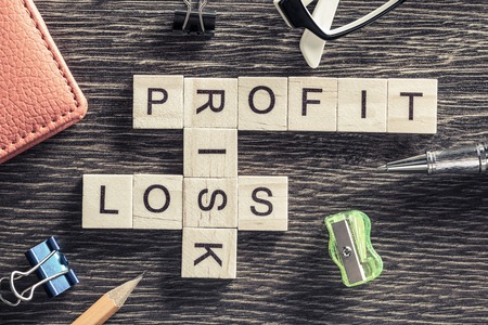 Conceptual business keywords on table with elements of game makingの写真素材