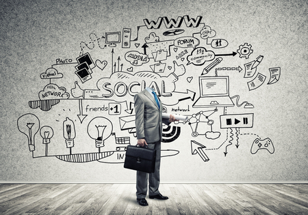 Businessman without headの写真素材