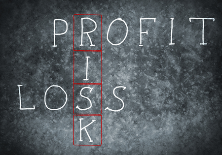 Studying concept with crossword drawn on blackboardの写真素材